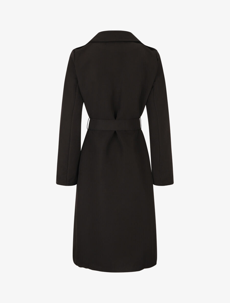 Trench long ceinturé - Noir - 2