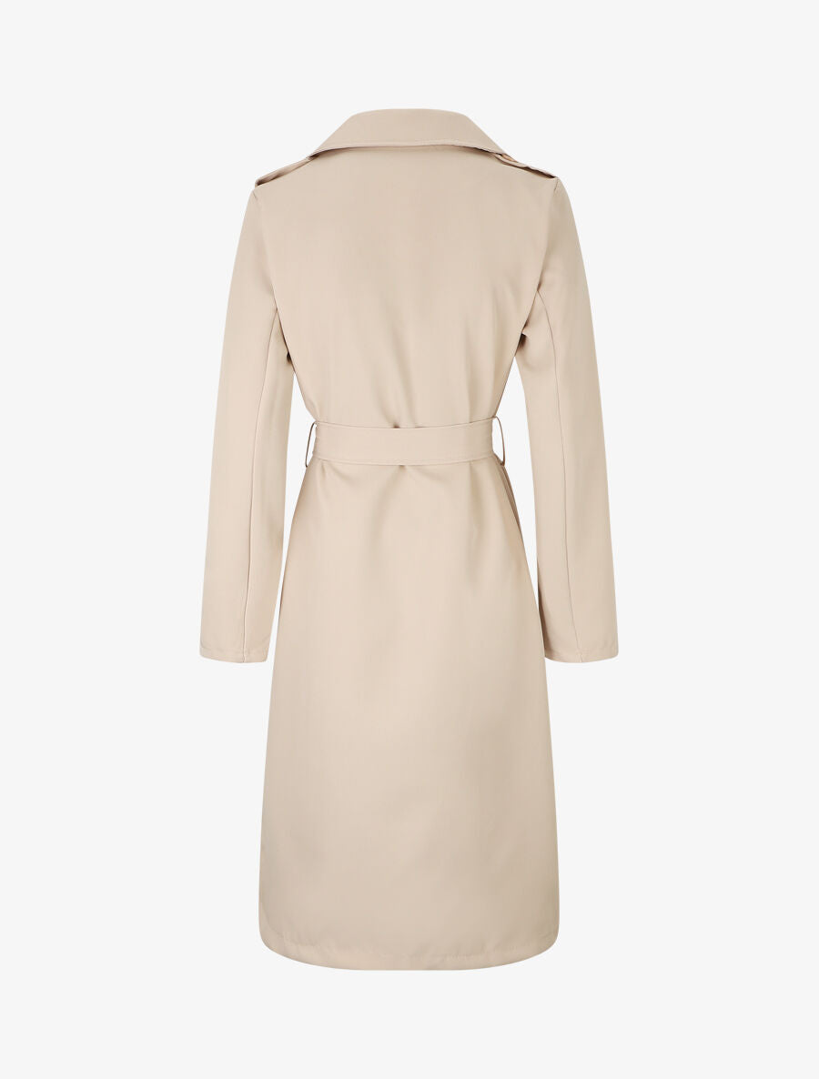 Trench long ceinturé - Beige - 2
