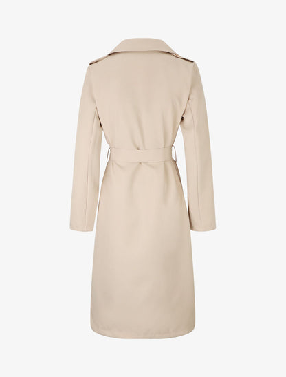 Trench long ceinturé - Beige - 2