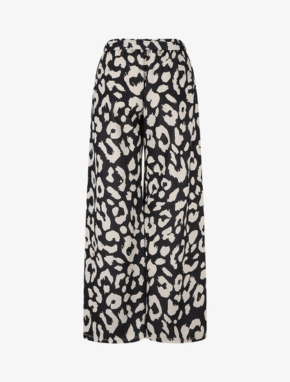 Pantalon ample à imprimé graphique - Noir - 2