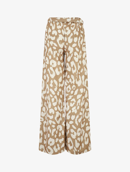 Pantalon ample à imprimé graphique - Camel - 2