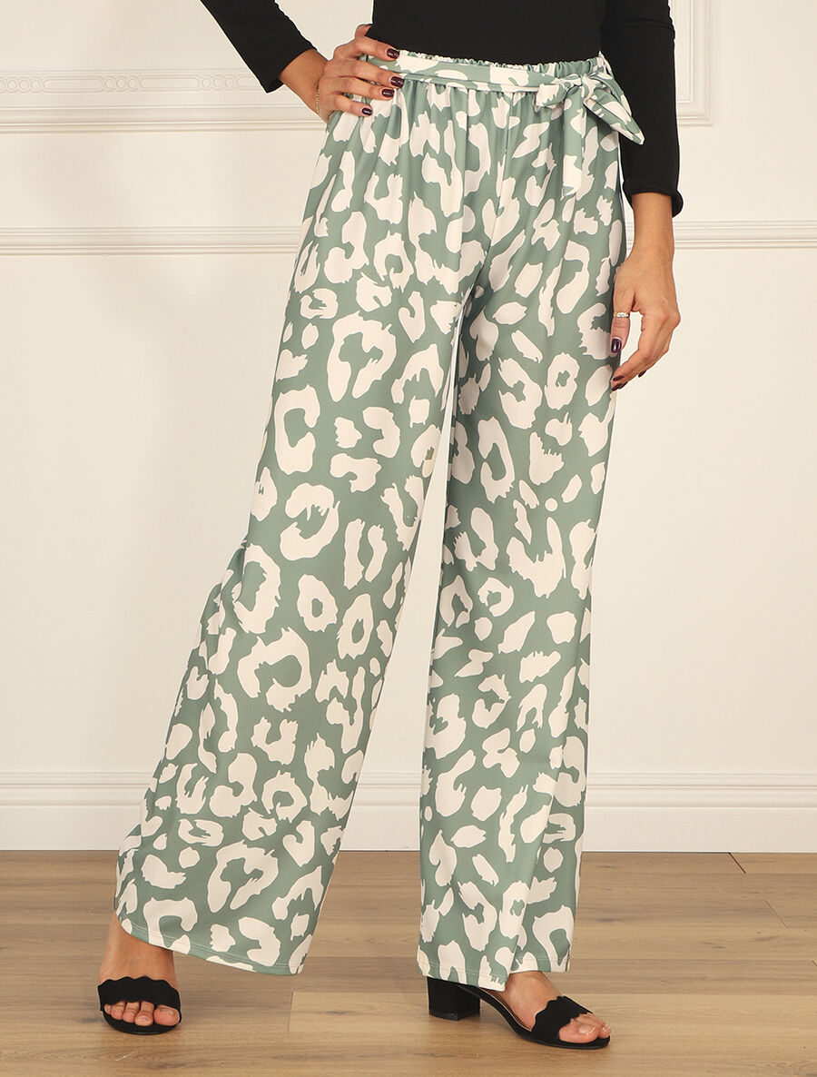 Pantalon ample à imprimé graphique - Vert d&