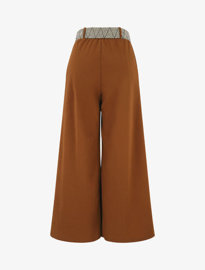 Pantalon long uni fluide - Camel - 2