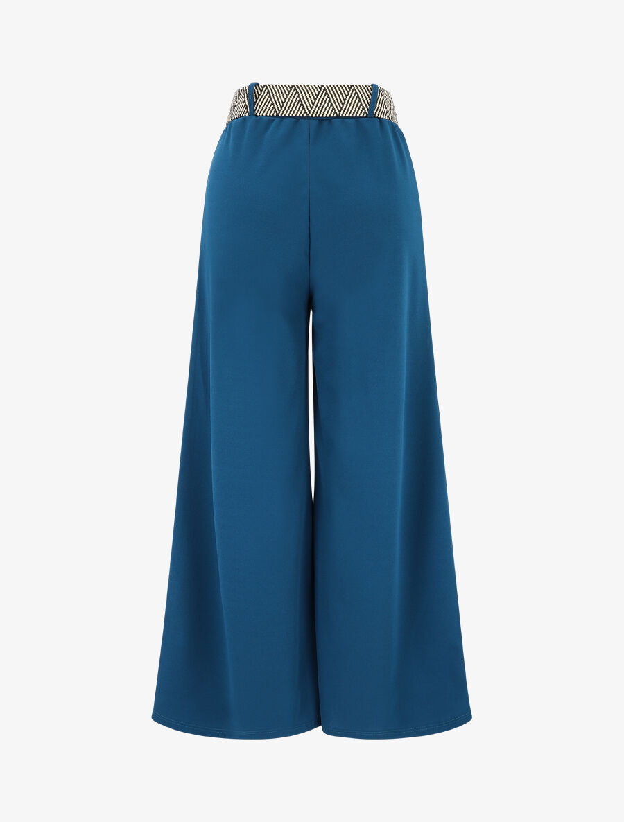 Pantalon long uni fluide - Bleu pétrole - 2