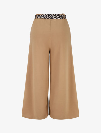 Pantalon ample uni fluide - Camel - 2