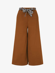 Pantalon ample uni fluide - Marron - 1