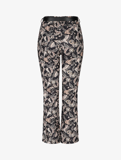 Pantalon droit imprimé foulard - Noir - 2