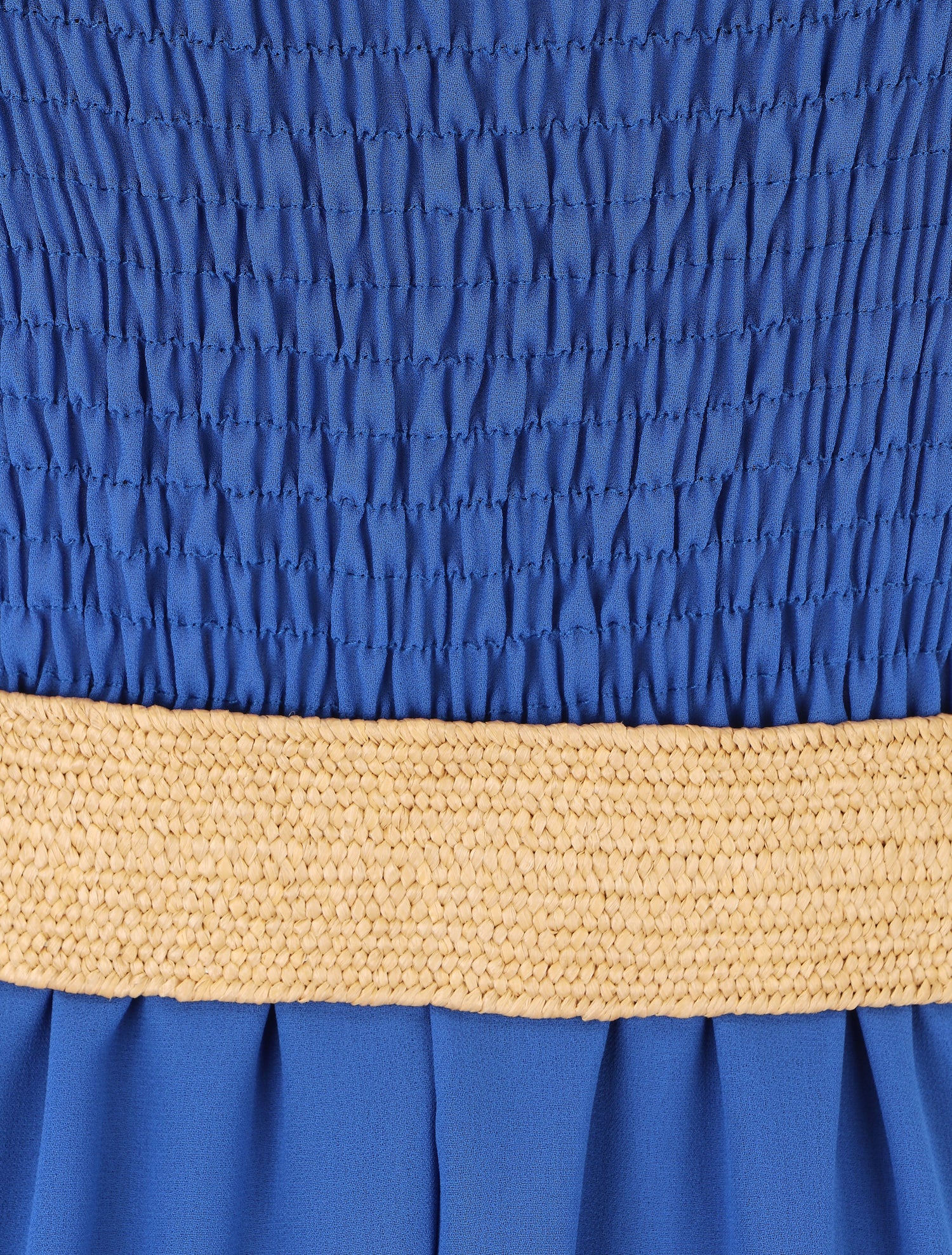 Robe longue unie à taille élastiquée - Bleu roi - 3
