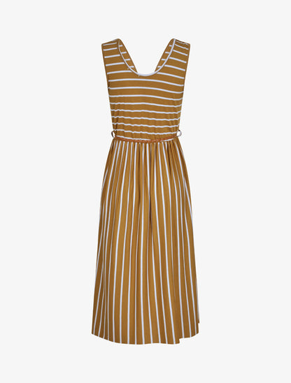 Robe marinière longue coupe patineuse - Moutarde - 2