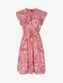 Robe à imprimé fleuri et manches courtes volantées - Rose - 1