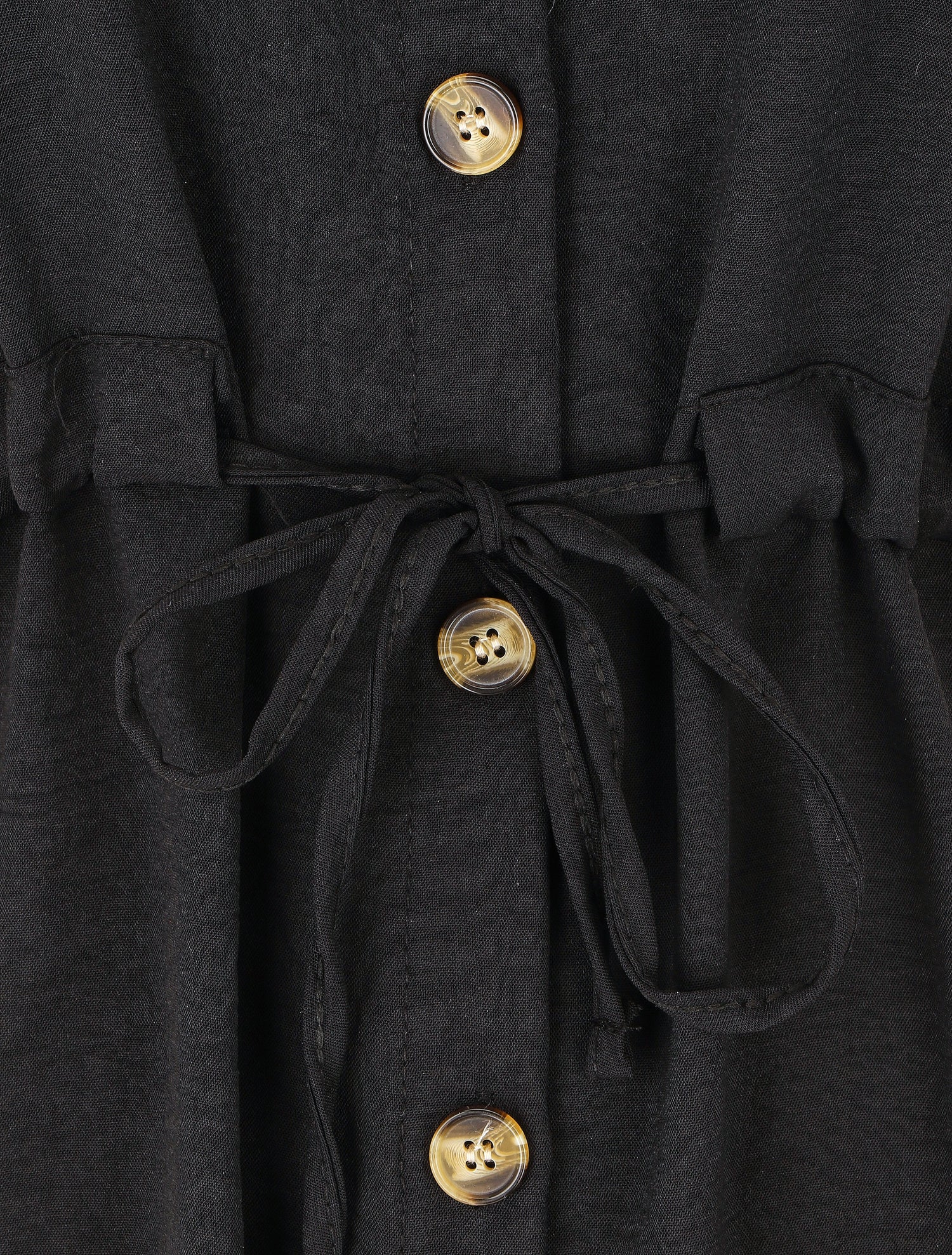 Robe chemise unie - Noir - 3