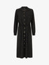 Robe longue fluide boutonnée - Noir - 1