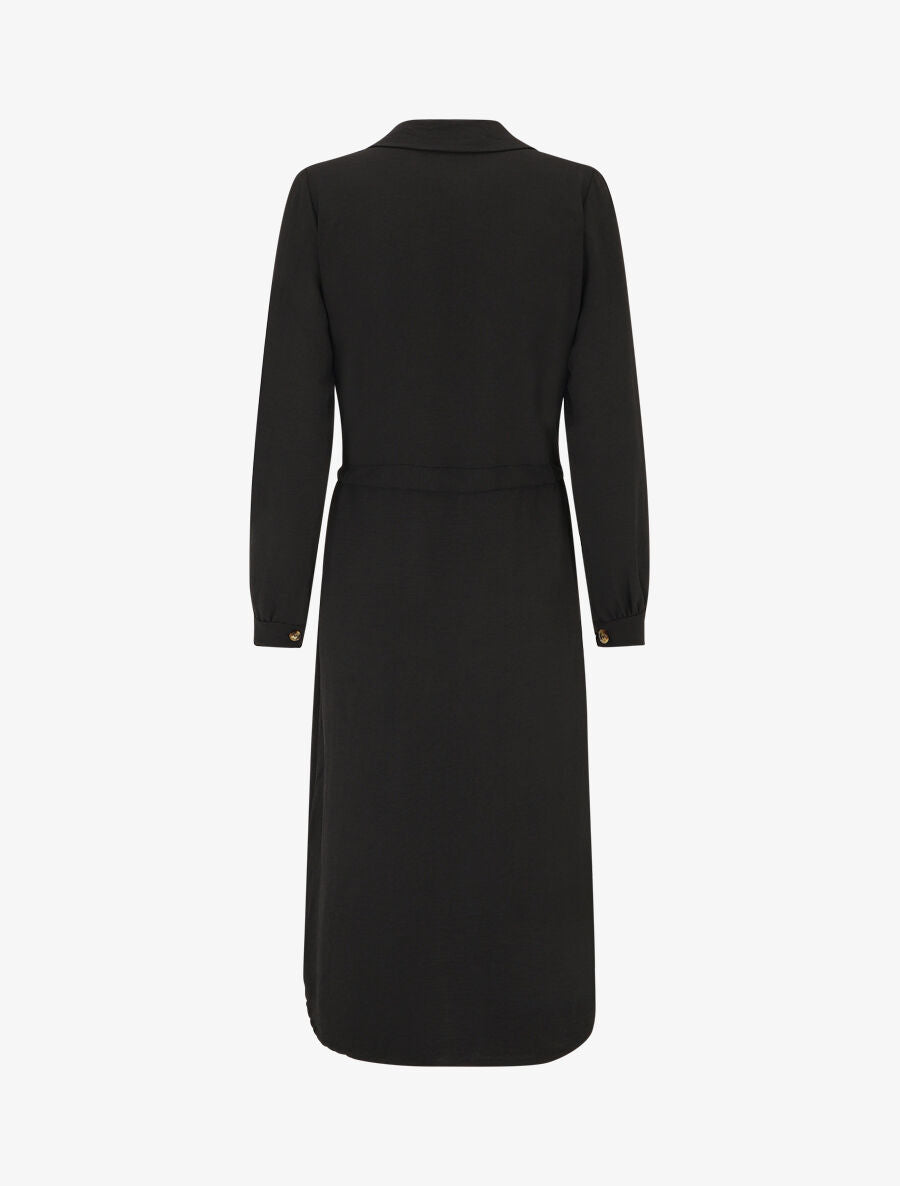 Robe longue fluide boutonnée - Noir - 2
