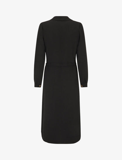 Robe longue fluide boutonnée - Noir - 2