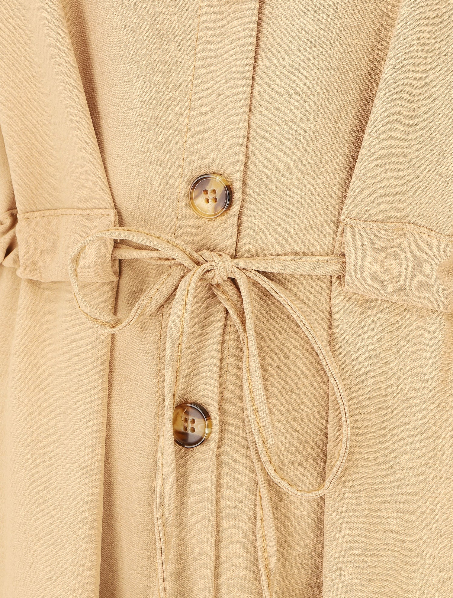 Robe longue fluide boutonnée - Camel - 3
