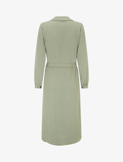 Robe longue fluide boutonnée - Kaki - 2