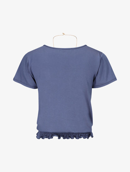 Top à buste et bas froncés - Bleu - 2