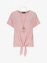 Top uni à nouer - Rose - 1