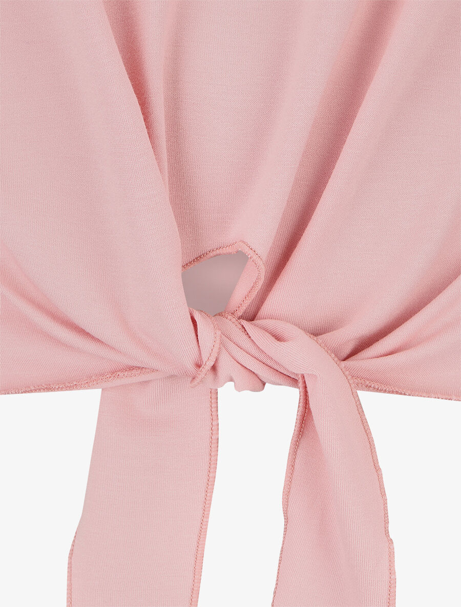 Top uni à nouer - Rose - 3