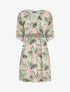 Robe imprimé tropical à taille élastiquée - Beige - 5