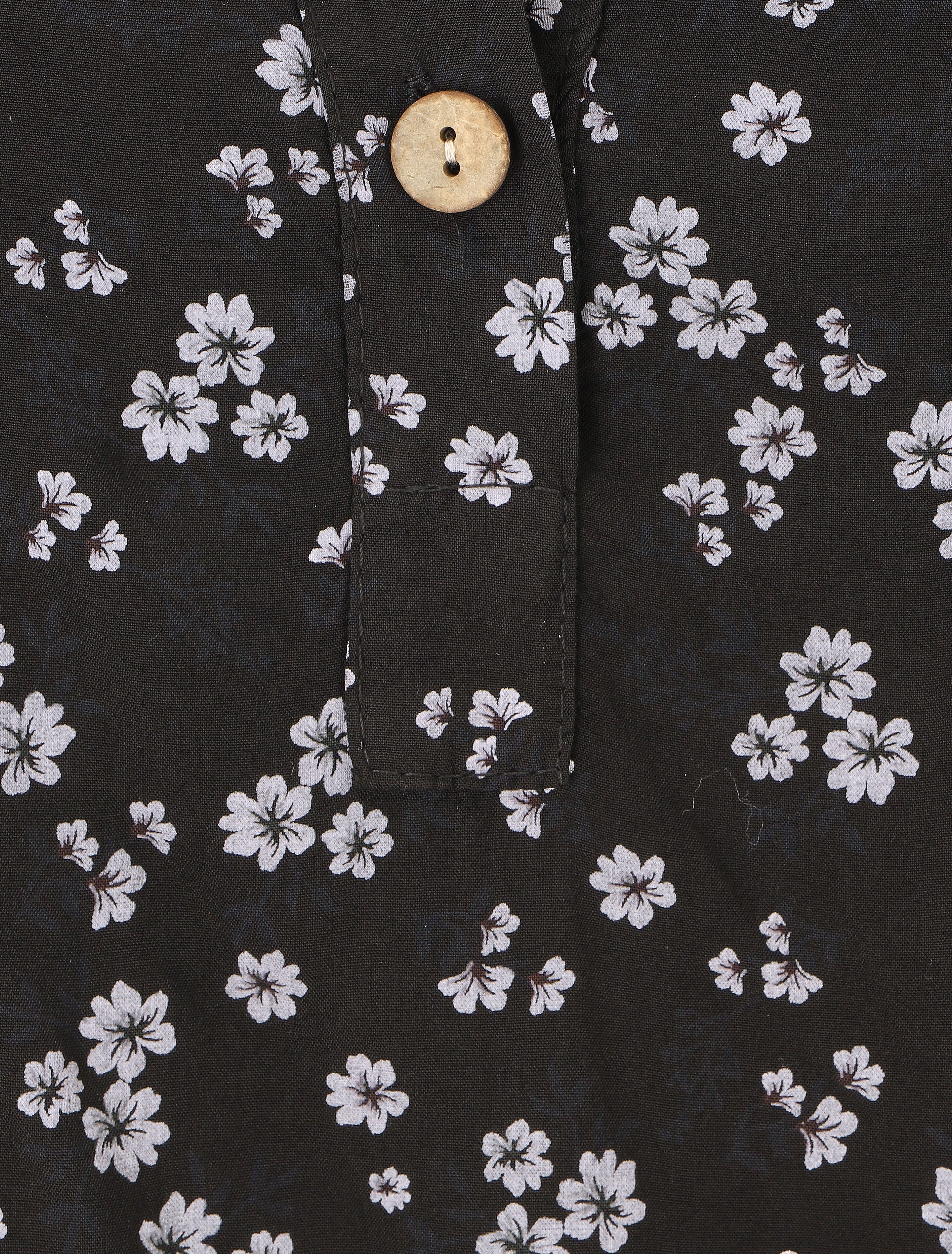 Blouse à imprimé fleuri - Noir - 3
