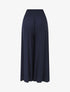 Pantalon ample à taille élastiquée - Marine - 1