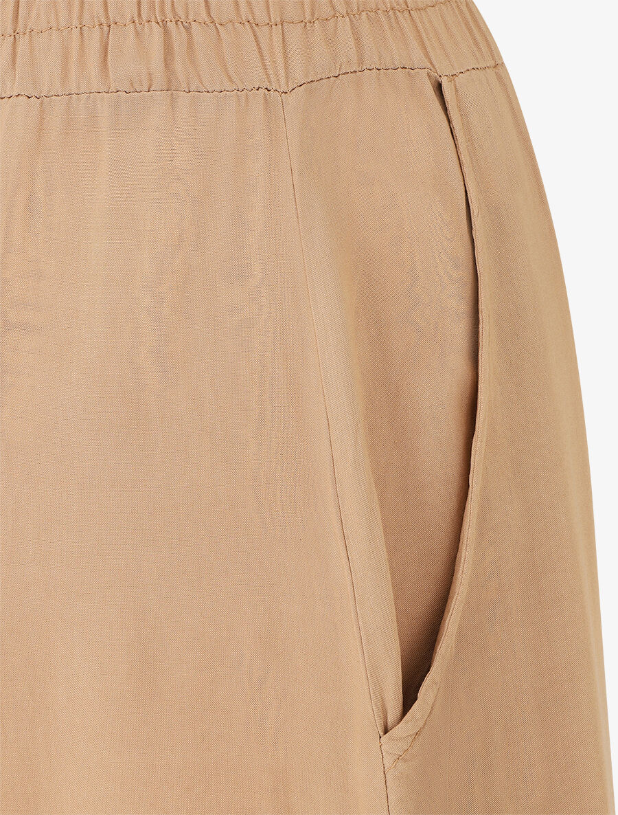 Pantalon ample à taille élastiquée - Camel - 3