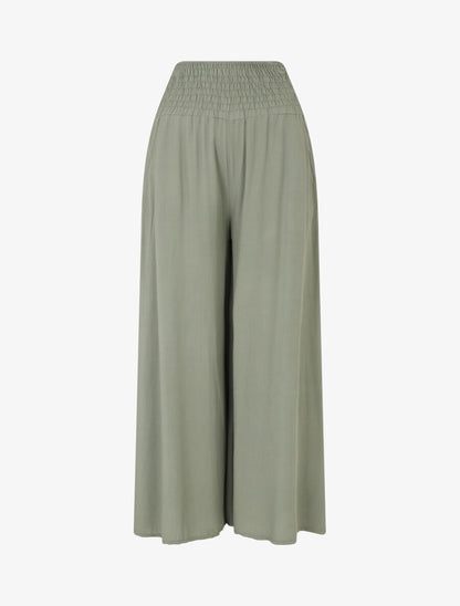 Pantalon ample à taille élastiquée - Kaki - 1