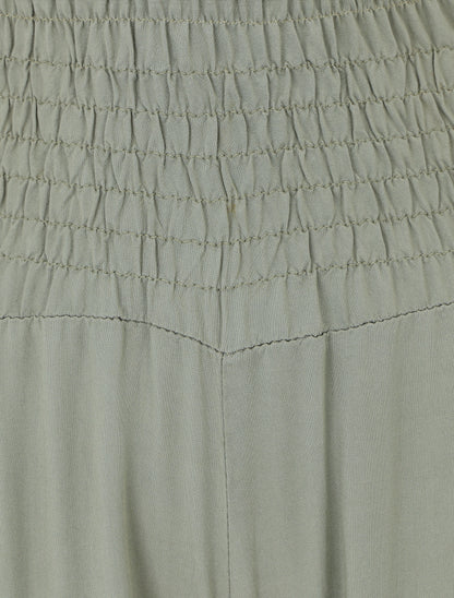 Pantalon ample à taille élastiquée - Kaki - 3