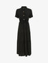 Robe longue unie style chemise - Noir - 1