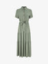 Robe longue unie style chemise - Vert - 1