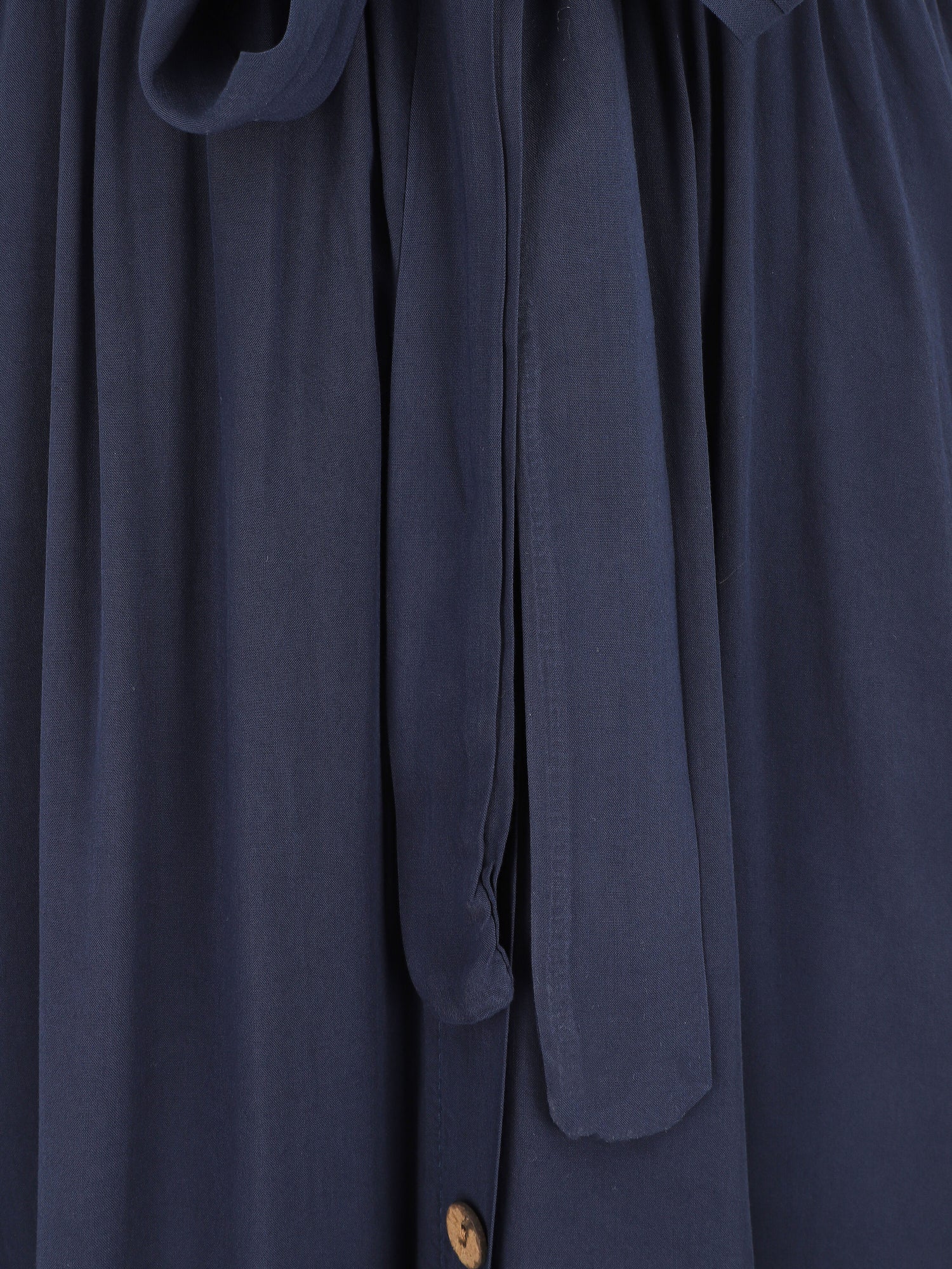 Robe mi-longue boutonnée à manches courtes - Marine - 3