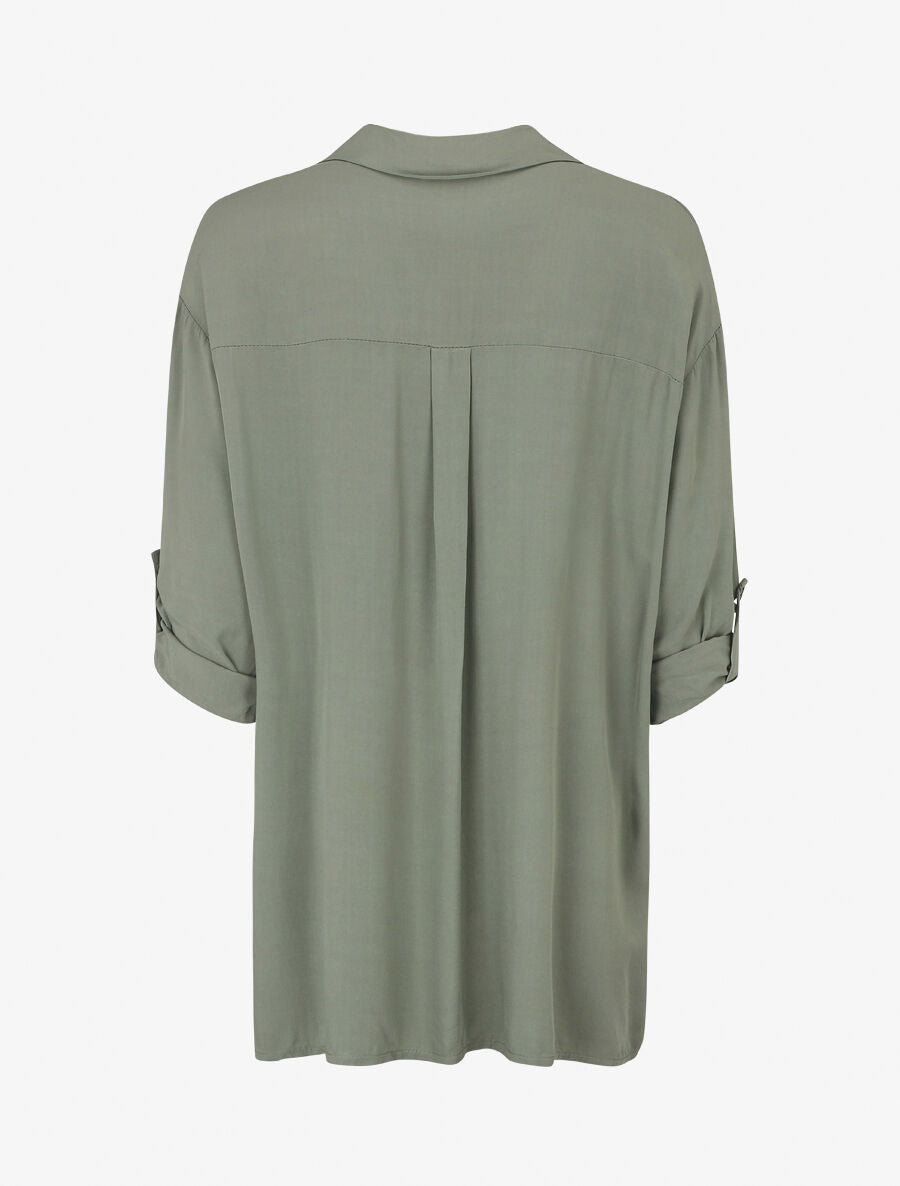Chemise fluide oversize - Kaki - 2