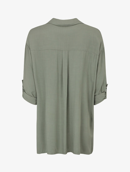 Chemise fluide oversize - Kaki - 2