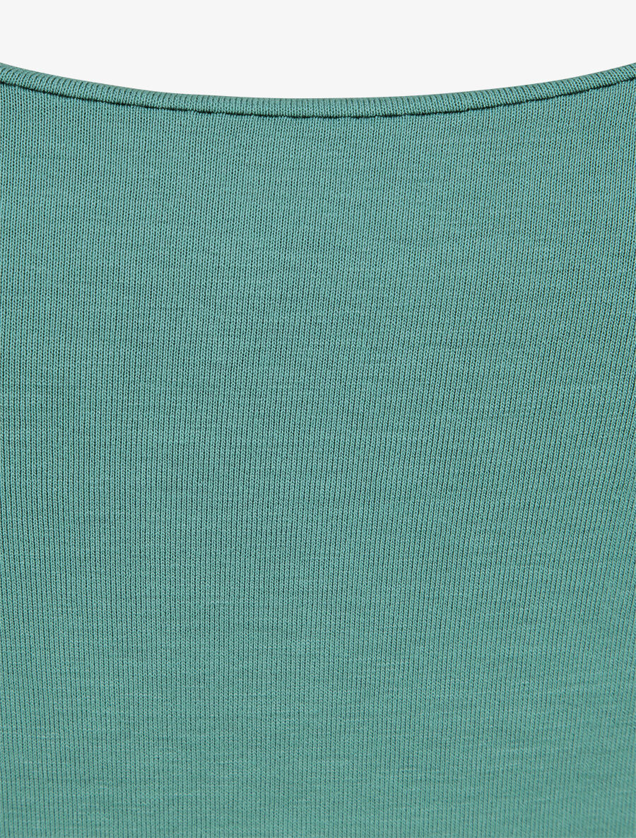 Débardeur coupe droite à bretelles en crochet - Vert menthe - 3