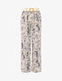 Pantalon fluide imprimé fleurs - Taupe - 1