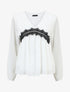 Blouse en voile et dentelle - Blanc - 5