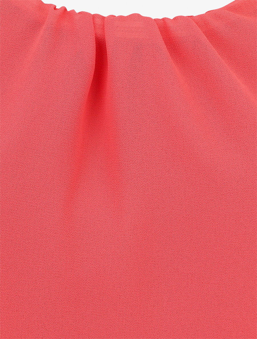 Top en voile sans manches dos en crochet - Corail - 3