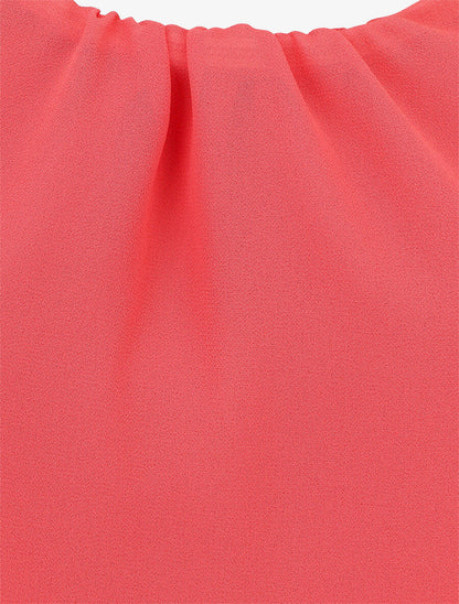 Top en voile sans manches dos en crochet - Corail - 3