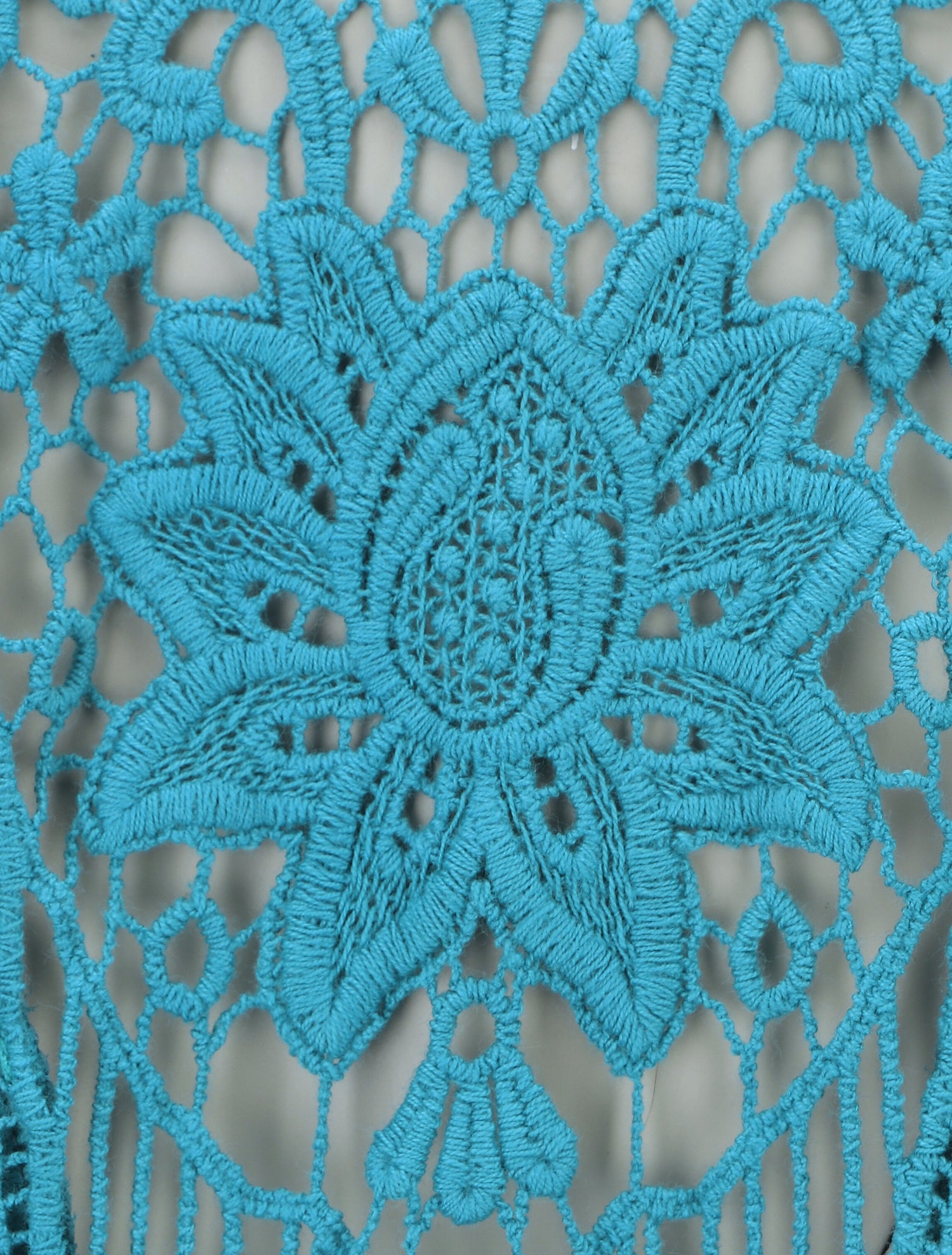 Top en voile sans manches dos en crochet - Turquoise - 3