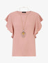 Top uni à manches volantées - Rose - 5
