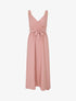 Robe longue élastiquée à bretelles avec anneaux - Vieux rose - 1