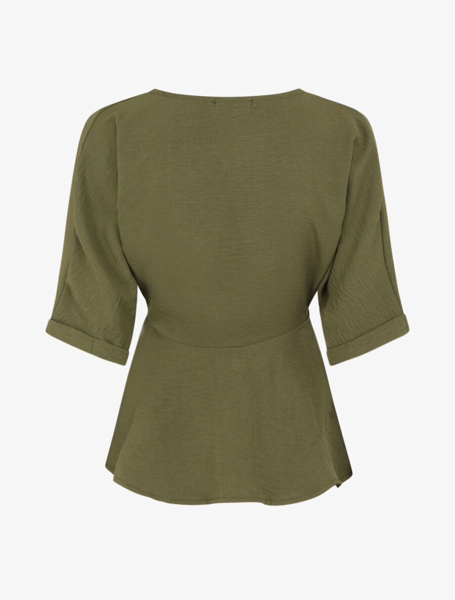 Top fluide boutonné - Kaki - 2