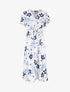 Robe longue fleurie col cache-coeur - Blanc - 5