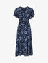 Robe longue fleurie col cache-coeur - Marine - 5