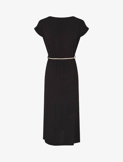 Robe longue style portefeuille - Noir - 2