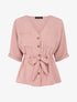 Top fluide boutonné - Rose poudré - 1