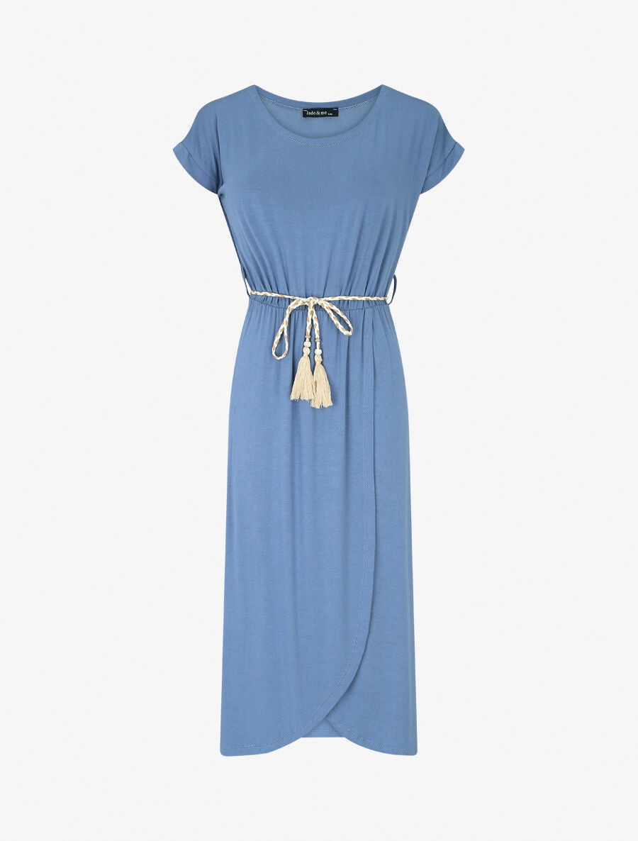 Robe longue style portefeuille - Bleu - 5