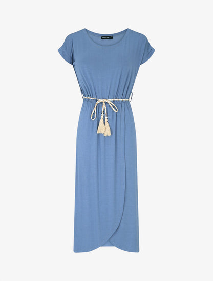 Robe longue style portefeuille - Bleu - 5