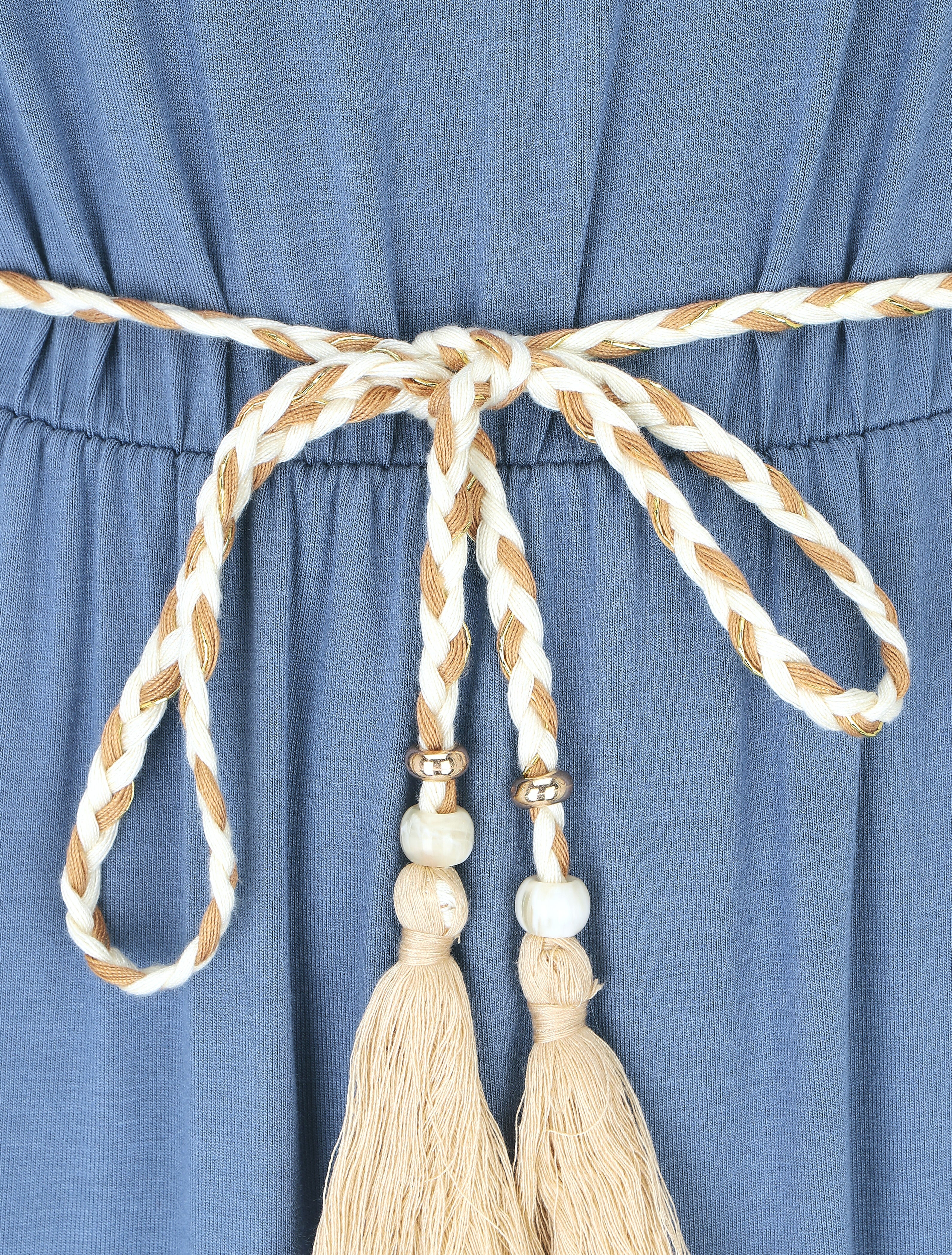 Robe longue style portefeuille - Bleu - 3